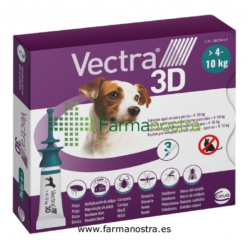 VECTRA 3D SOLUCION SPOT-ON PARA PERROS DE 4 A 10 kg