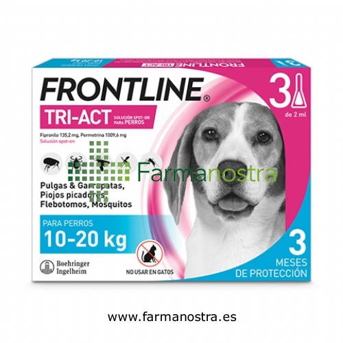 FRONTLINE TRI-ACT 135,2 mg / 1009,6 mg SOLUCION SPOT-ON PARA PERROS 10-20 kg