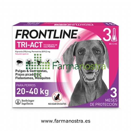 FRONTLINE TRI-ACT 270,4 mg / 2019,2 mg SOLUCION SPOT-ON PARA PERROS 20-40 kg