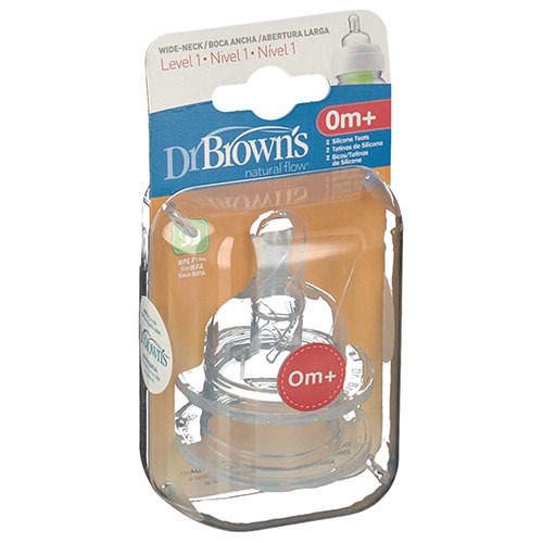 DR BROWN´S NATURAL FLOW tetina silicona boca ancha (recien nacido n1 2 u)