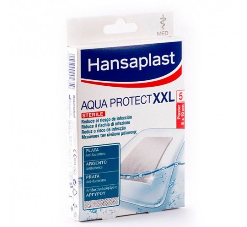 APOSITO ESTERIL hansaplast med aqua protect con gasa (10 x 8 cm 5 u)