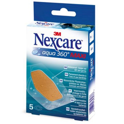 3m nexcare agua 360º - aposito adhesivo (maxi 89 mm x 60 mm 5 apositos)