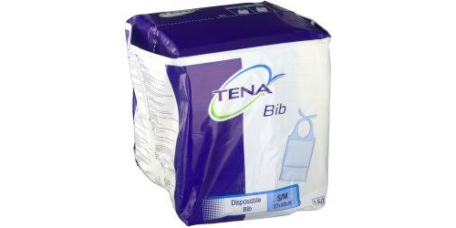 tena bib babero adulto desechable (talla s/m 150 u)