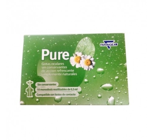 Pure gotas unidosis reutilizables - sequedad ocular (0.50 ml 10 ampollas)