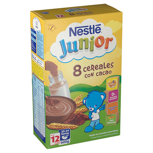 nestle papilla 8 cereales al cacao (600 g)