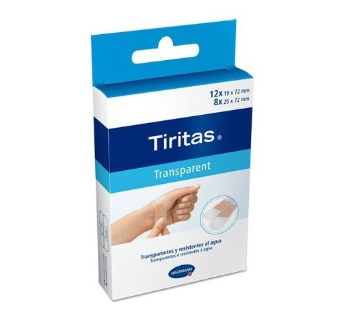 tiritas aposito adhesivo (transparente 2 tamaños 20 tiritas)