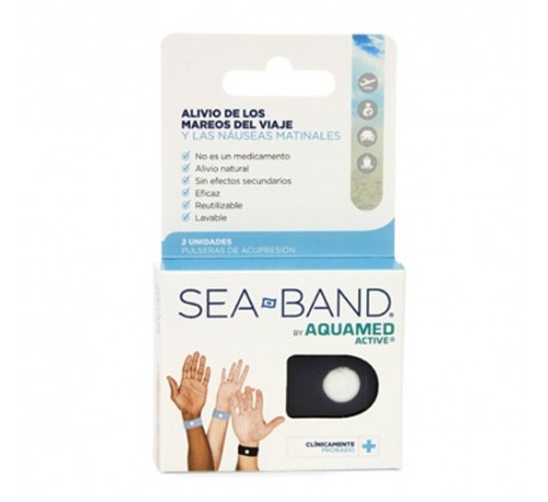 sea band by aquamed active pulsera antimareo (adulto 2u)