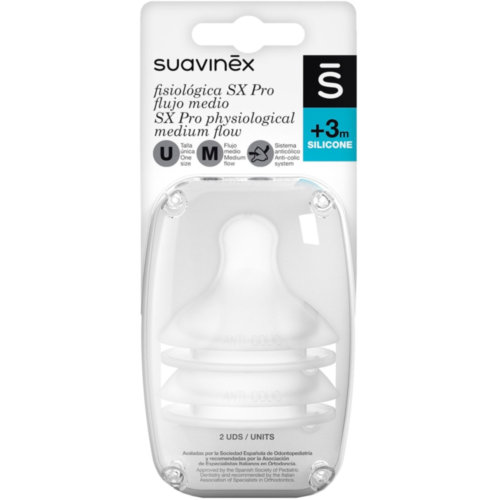 Tetina silicona fisiologica flujo m - suavinex (2 unidades)