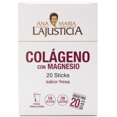 Colageno con magnesio - ana maria lajusticia (20 sticks 5 g sabor fresa)
