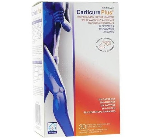 CONDROITINA + GLUCOSAMINA + COLAGENO carticure plus sobres (30 sobres)
