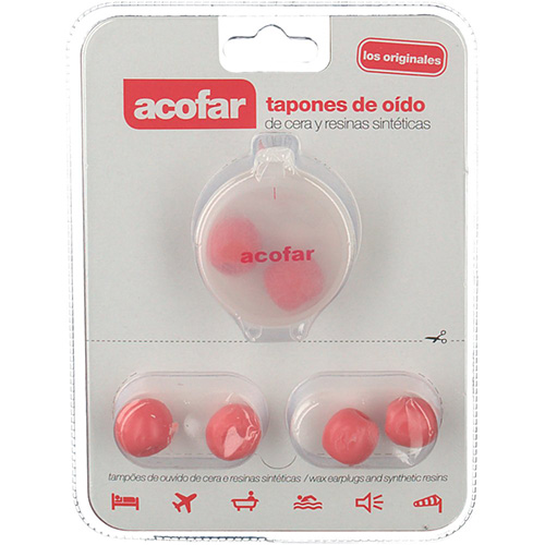 ACOFARMA tapones oidos cera y resinas sinteticas (6 u)