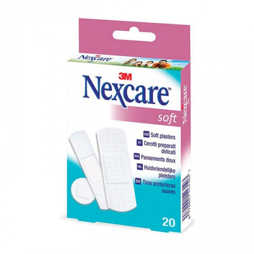 APOSITO ADHESIVO 3m nexcare soft tiras protectoras suaves (surtido 20 u)