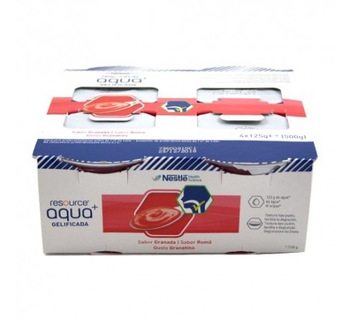 Resource aqua+ (4 tarrinas 125 g sabor granada)