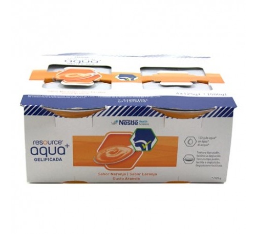 Resource aqua+ (4 tarrinas 125 g sabor naranja)