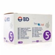 BD aguja para plumas esteril (31 g (0.25 mm x 5 mm) 100 u/caja)