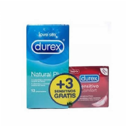 PRESERVATIVOS durex natural plus + durex sensitivo confort (pack 12 + 3 preserv)