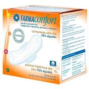 Compresas 100%algodon - farmaconfort (ultrafinas dia alas 10 unidades)