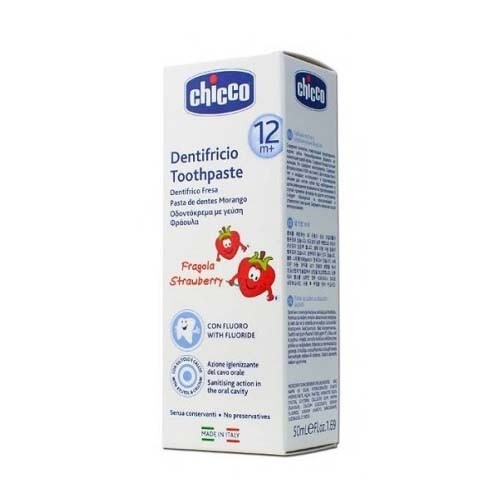 Pasta dental infantil - chicco (1 envase 50 ml sabor fresa)