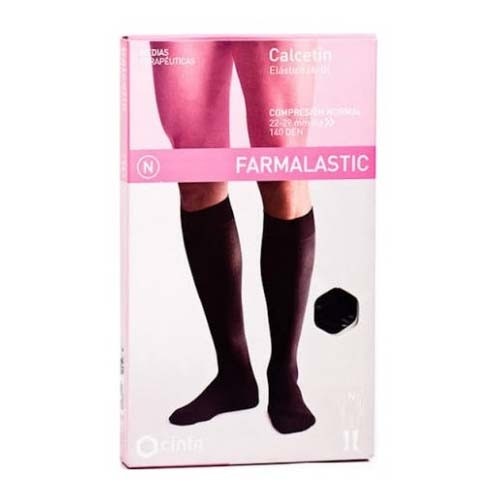 Calcetin compresion normal - farmalastic (2 unidades talla mediana color negro)