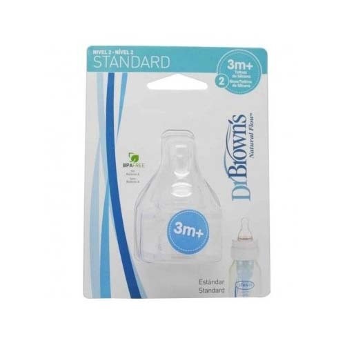 DR BROWN´S NATURAL FLOW ESTANDAR tetina silicona (+ 3 meses n2 2 u)